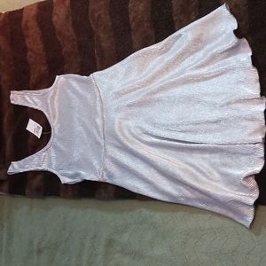 Pleated silver dress